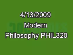 4/13/2009 Modern Philosophy PHIL320