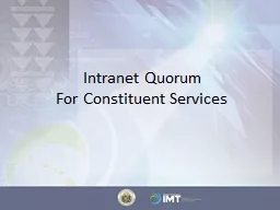 Intranet Quorum  For Constituent Services