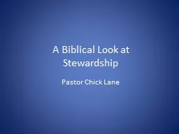 A Biblical Look at Stewardship