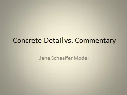 Concrete Detail vs. Commentary