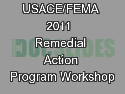 USACE/FEMA 2011  Remedial Action Program Workshop