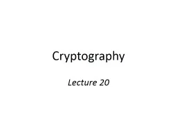 Cryptography Lecture 21 Groups