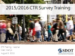 2015/2016 CTR Survey Training