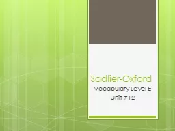 Sadlier -Oxford Vocabulary Level E