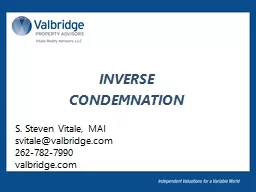 INVERSE  CONDEMNATION S. Steven Vitale, MAI