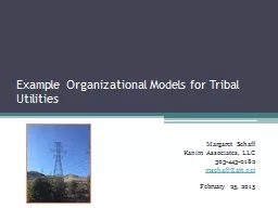 Example Organizational Models for Tribal Utilities