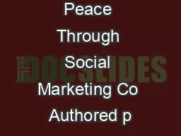 Promoting Peace Through Social Marketing Co Authored p