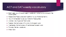 ACT and SAT weekly vocabulary