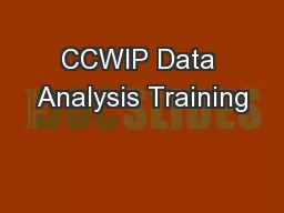 CCWIP Data Analysis Training