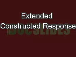 Extended Constructed Response