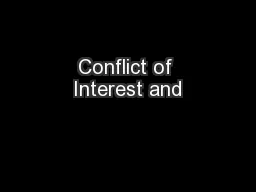 Conflict of Interest and