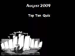 August 2009 Top Ten Quiz