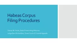 Habeas Corpus Filing Procedures