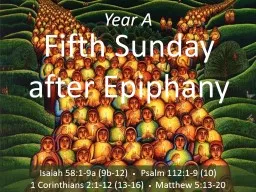 Fifth Sunday after Epiphany