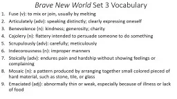 Brave New World  Set 3 Vocabulary