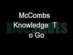 McCombs  Knowledge  T o Go