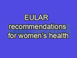 EULAR  recommendations for women’s health