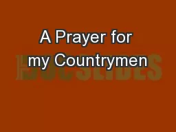 A Prayer for my Countrymen