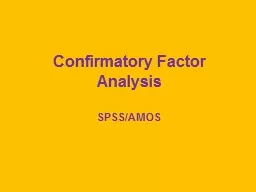 Confirmatory Factor  Analysis