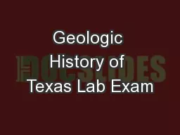 Geologic History of Texas Lab Exam