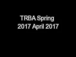 TRBA Spring 2017 April 2017