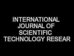 INTERNATIONAL JOURNAL OF SCIENTIFIC  TECHNOLOGY RESEAR