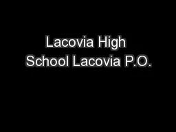 Lacovia High School Lacovia P.O.