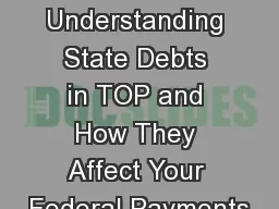 Understanding State Debts in TOP and How They Affect Your Federal Payments