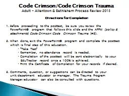 Code  Crimson/Code  Crimson Trauma