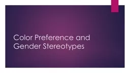 Color Preference and Gender Stereotypes