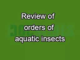 Review of  orders of aquatic insects