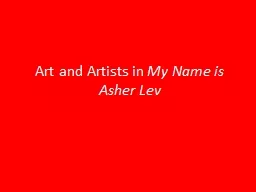 Art and Artists in  My Name is Asher Lev