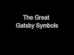 The Great Gatsby Symbols