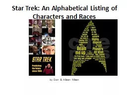 Star Trek: An Alphabetical Listing of Characters and Races