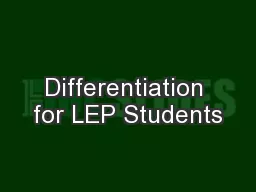 Differentiation for LEP Students