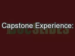 Capstone Experience: