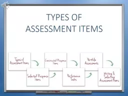 Types of Assessment items