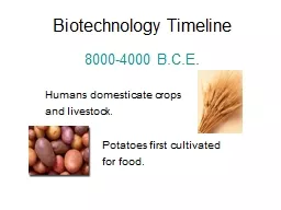 Biotechnology Timeline 8000-4000 B.C.E