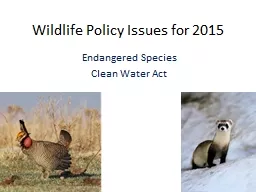 Wildlife Policy Issues for 2015