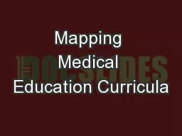 Mapping Medical Education Curricula