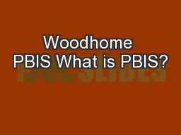 Woodhome PBIS What is PBIS?