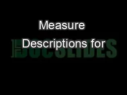 Measure Descriptions for
