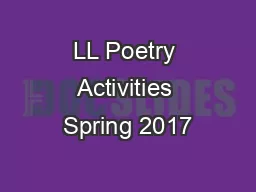 LL Poetry Activities Spring 2017