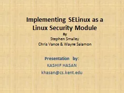 Implementing SELinux as a