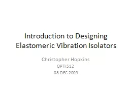 Introduction to Designing Elastomeric Vibration Isolators