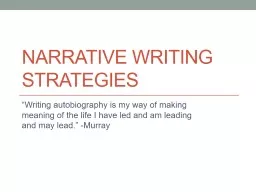 Narrative Writing Strategies