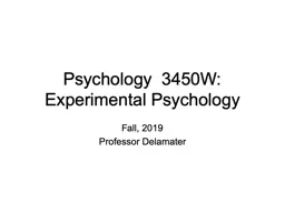 Psychology  3450W: Experimental Psychology