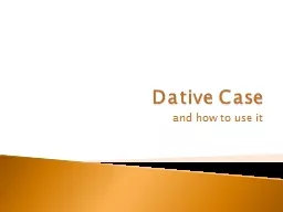 Dative Case and how to use it