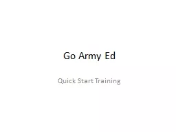 Go Army Ed  Quick Start Training