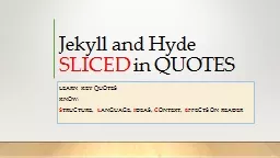 Jekyll and Hyde SLICED  in QUOTES
